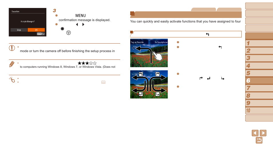 Convenient control: touch actions, Actions, Using a function assigned to | Canon PowerShot S120 User Manual | Page 122 / 215