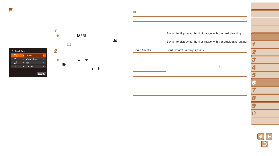 Changing touch actions functions | Canon PowerShot S120 User Manual | Page 123 / 215