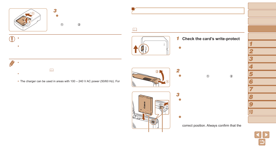 Inserting the battery pack and memory card | Canon PowerShot S120 User Manual | Page 13 / 215