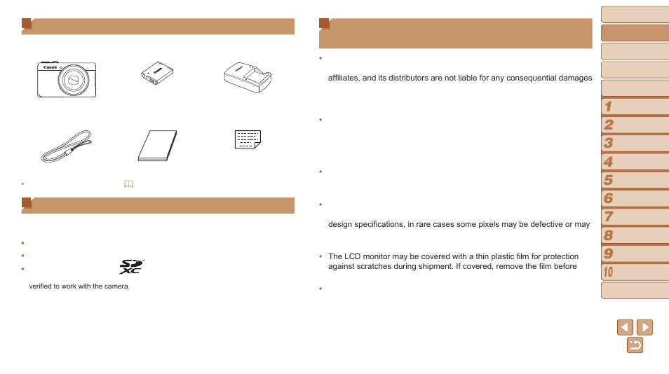 Package contents | Canon PowerShot S120 User Manual | Page 2 / 215