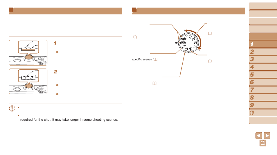 Shutter button, Shooting modes, Halfway | Canon PowerShot S120 User Manual | Page 23 / 215