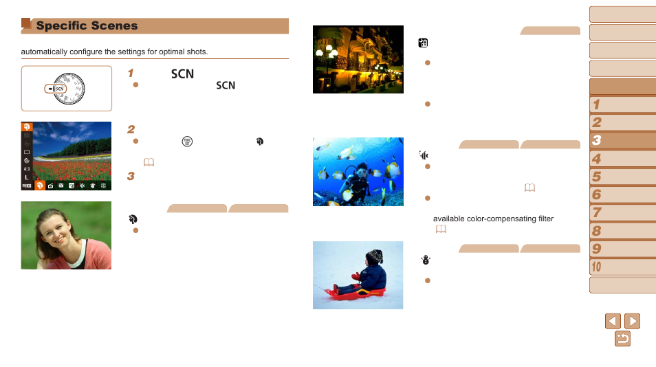 Specific scenes | Canon PowerShot S120 User Manual | Page 54 / 215