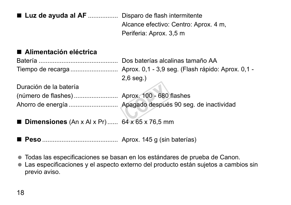 Cop y | Canon Speedlite 270EX User Manual | Page 68 / 76