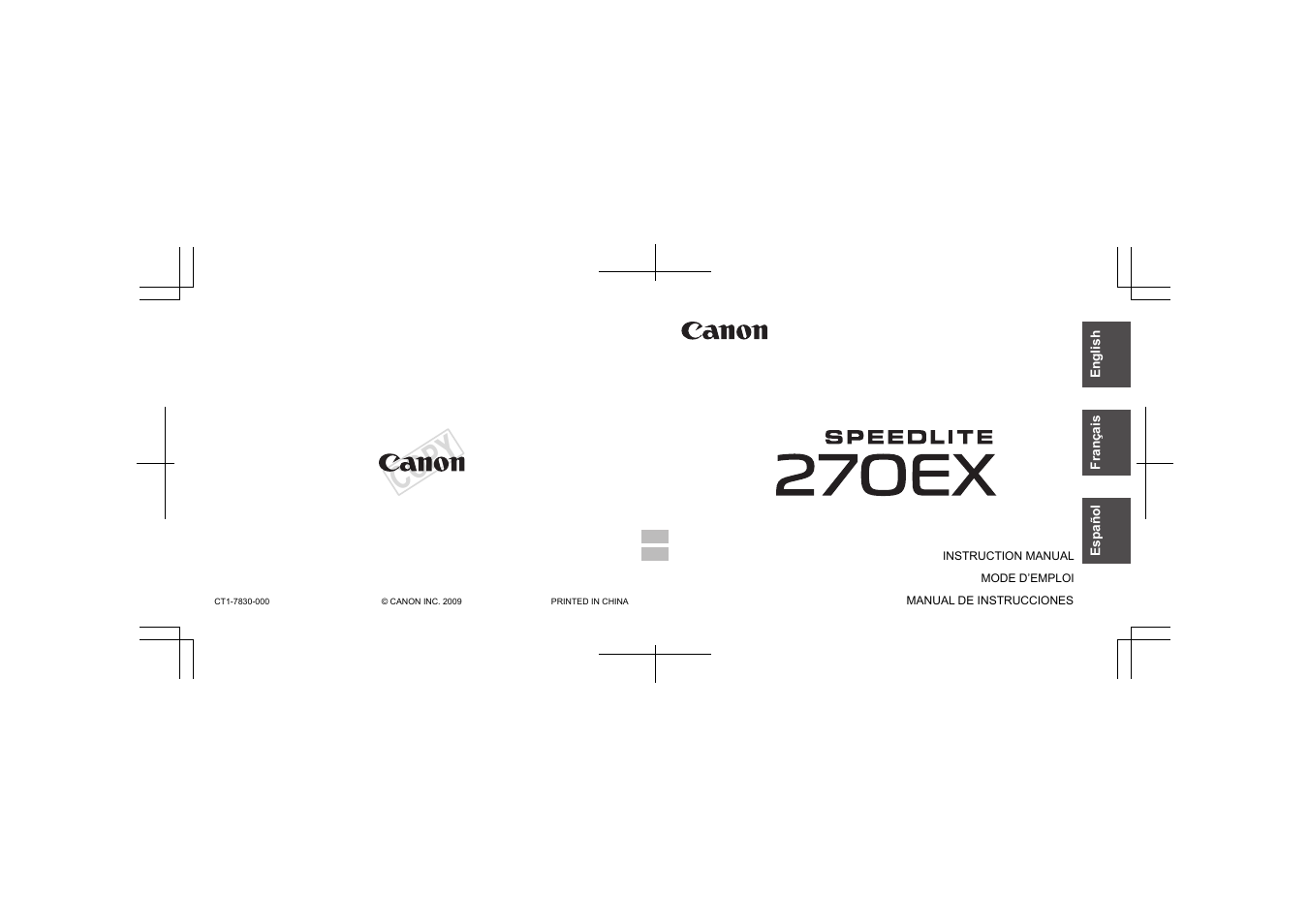 Cop y | Canon Speedlite 270EX User Manual | Page 76 / 76