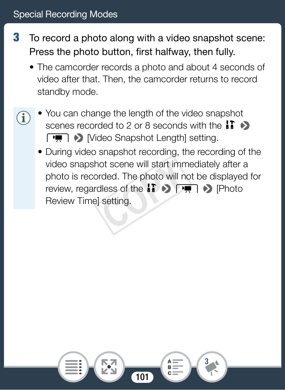 Cop y | Canon VIXIA mini User Manual | Page 101 / 253