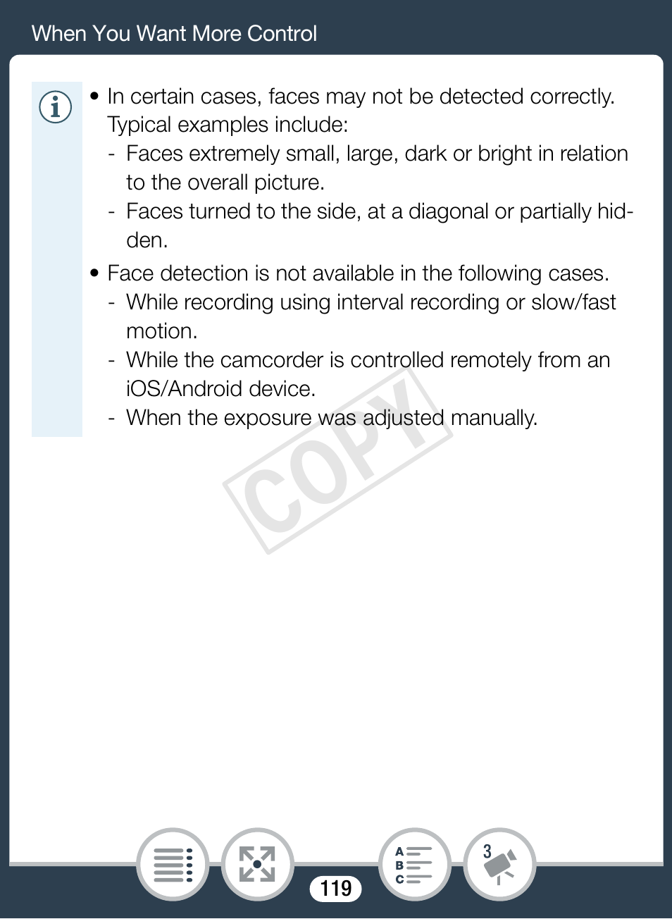 Cop y | Canon VIXIA mini User Manual | Page 119 / 253