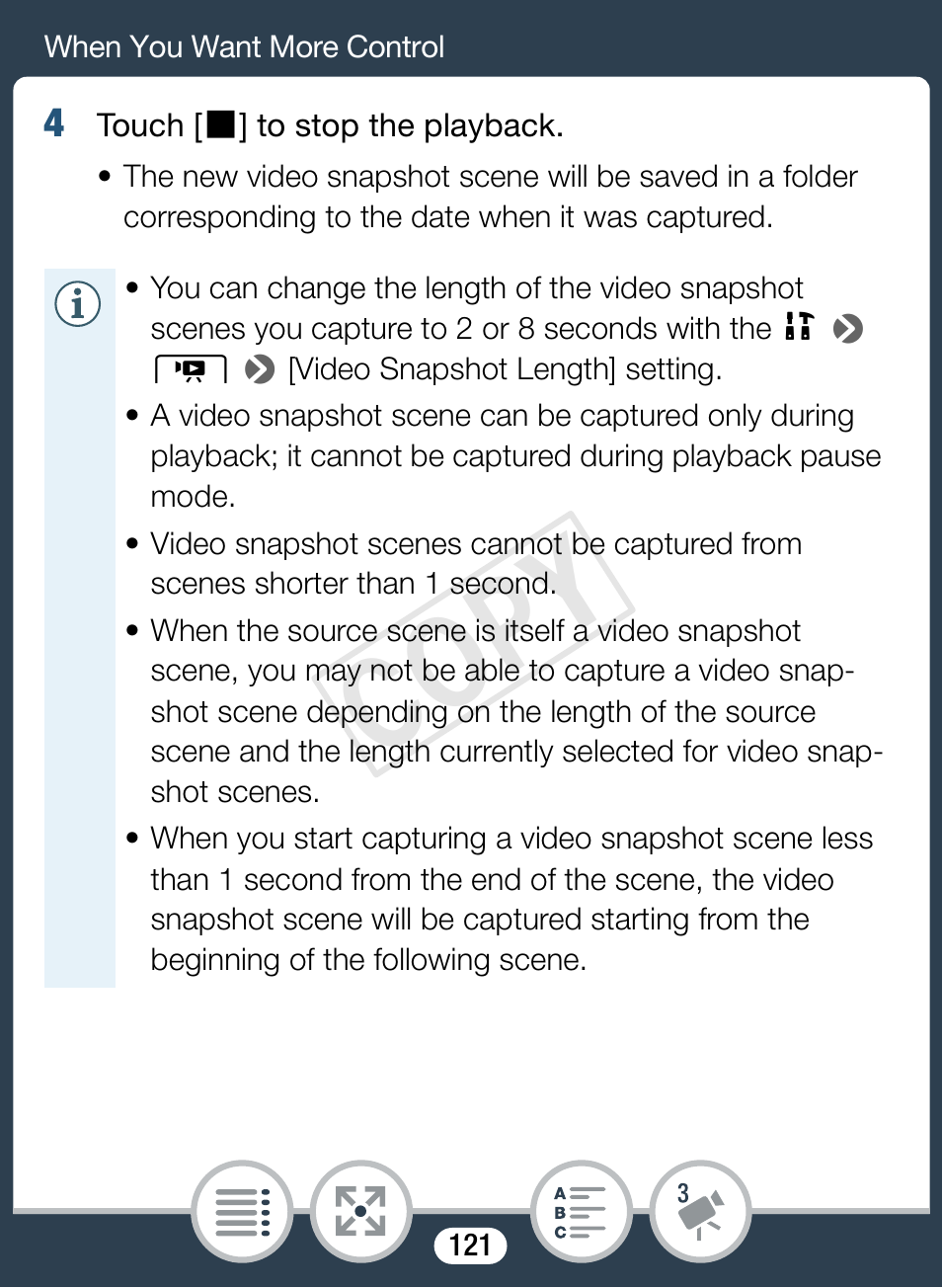 Cop y | Canon VIXIA mini User Manual | Page 121 / 253