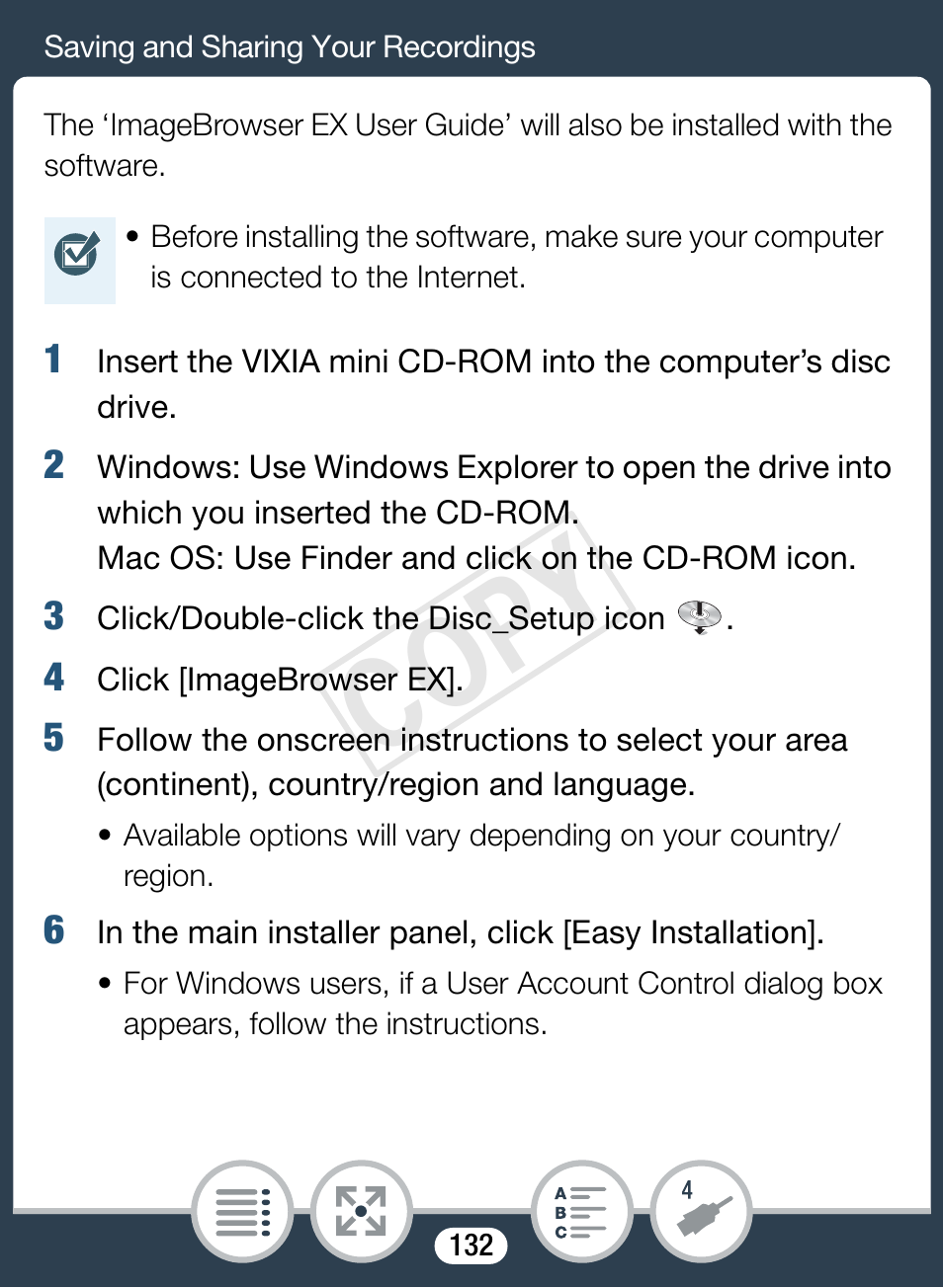 Cop y | Canon VIXIA mini User Manual | Page 132 / 253