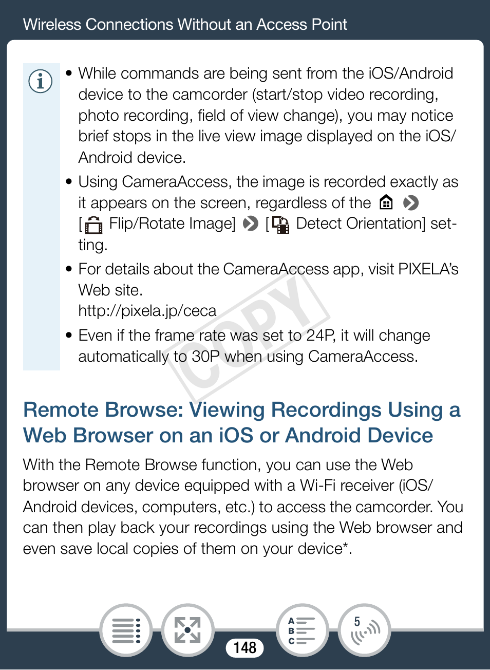 Cop y | Canon VIXIA mini User Manual | Page 148 / 253