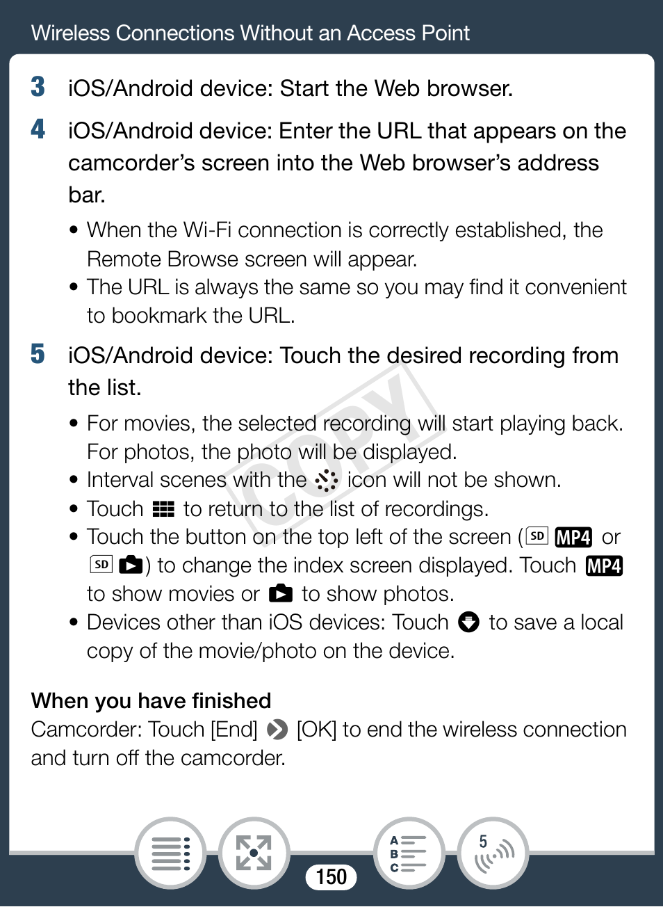 Cop y | Canon VIXIA mini User Manual | Page 150 / 253