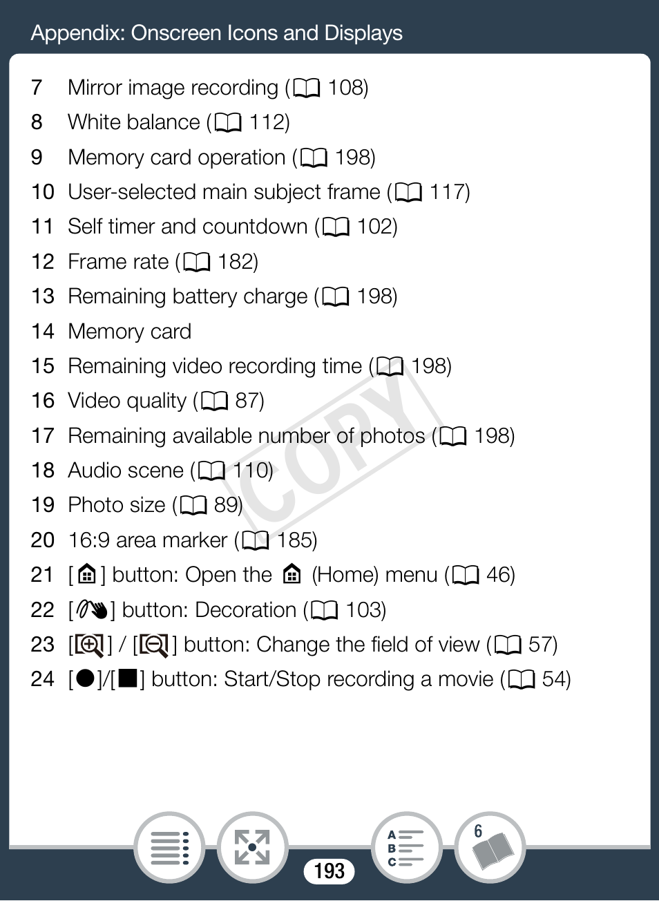 Cop y | Canon VIXIA mini User Manual | Page 193 / 253