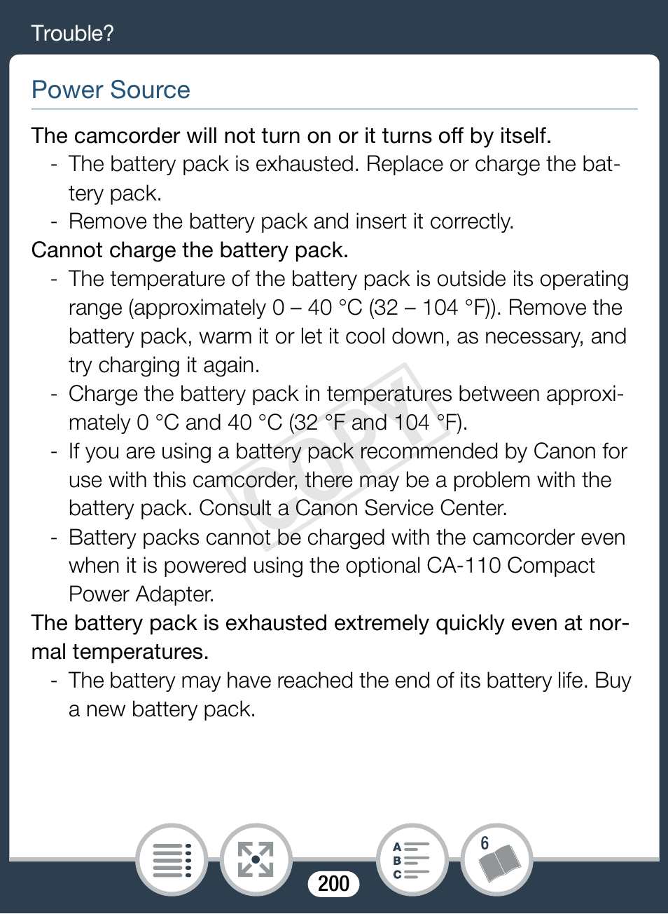 Cop y | Canon VIXIA mini User Manual | Page 200 / 253