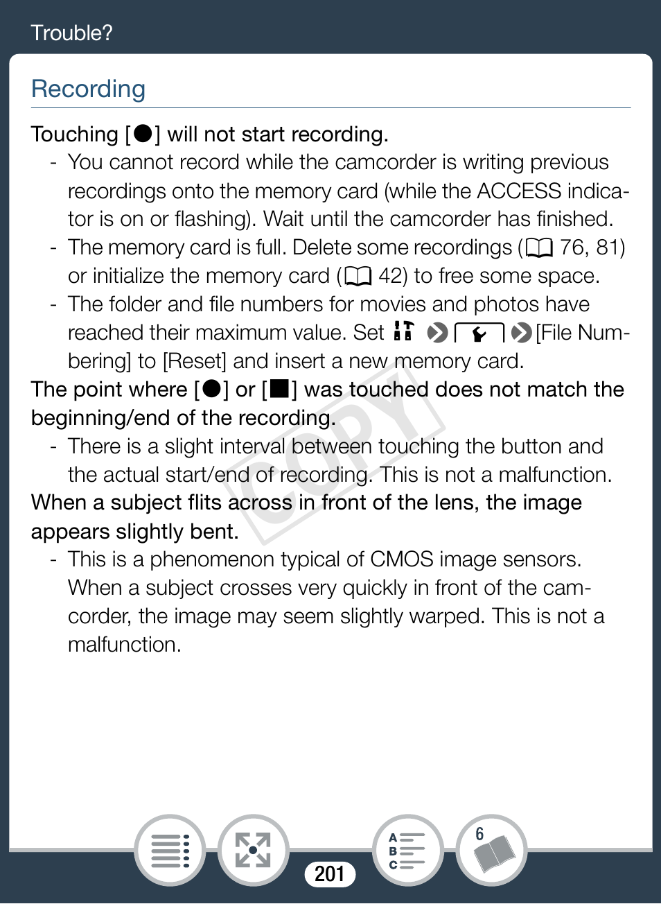 Cop y | Canon VIXIA mini User Manual | Page 201 / 253