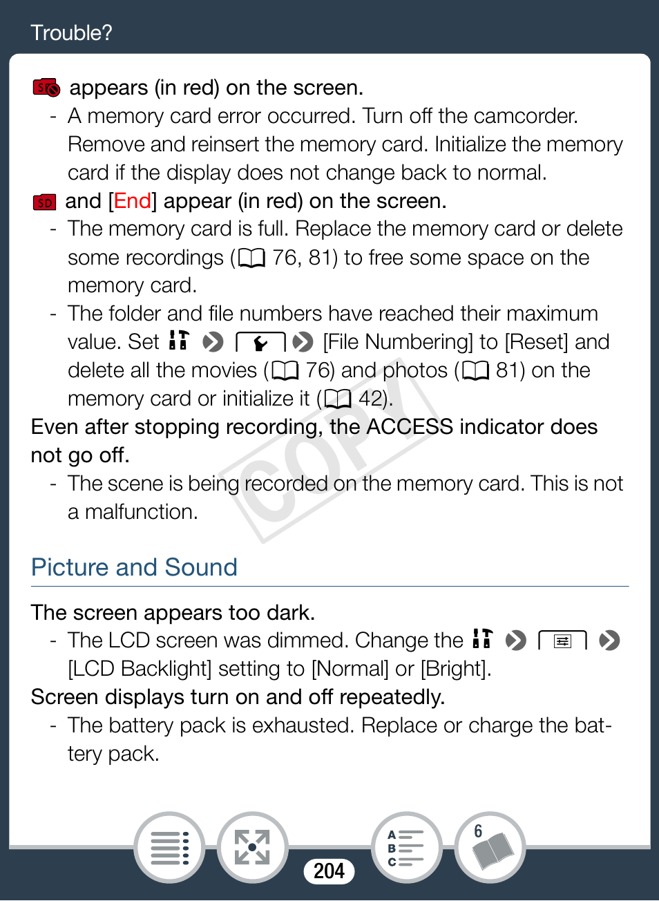 Cop y | Canon VIXIA mini User Manual | Page 204 / 253