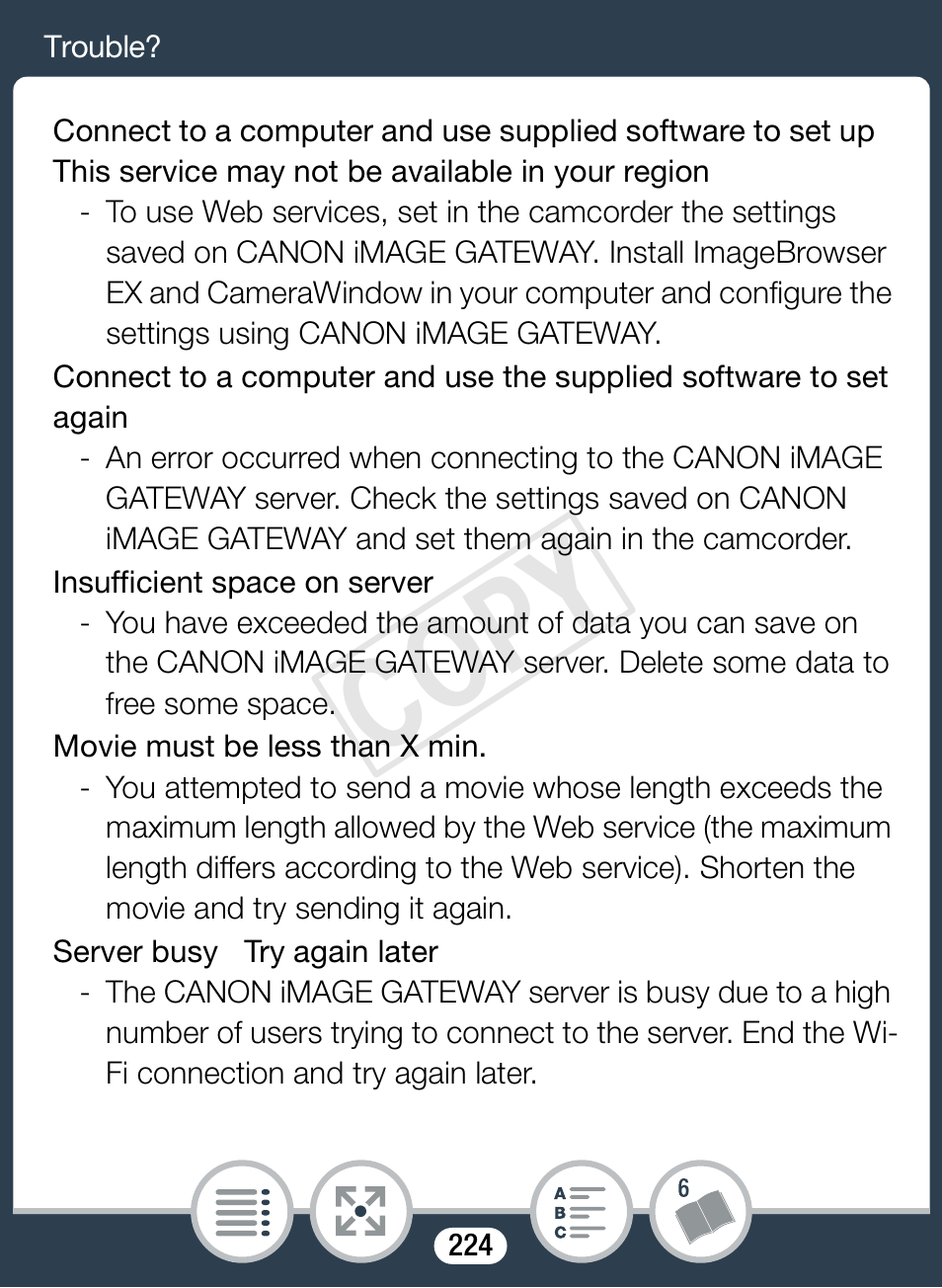 Cop y | Canon VIXIA mini User Manual | Page 224 / 253