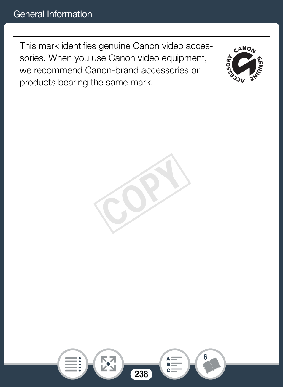 Cop y | Canon VIXIA mini User Manual | Page 238 / 253