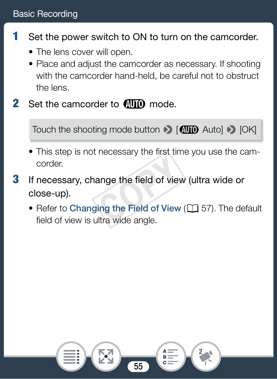 Cop y | Canon VIXIA mini User Manual | Page 55 / 253