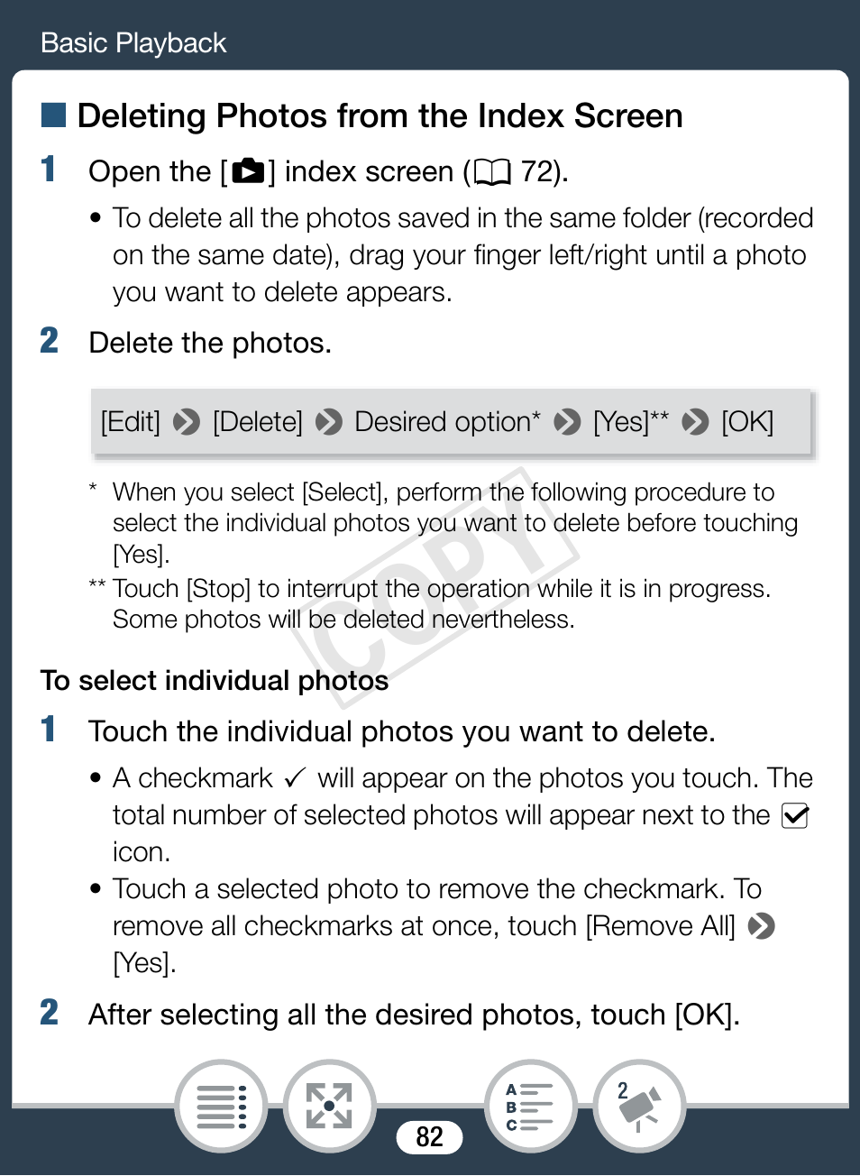 Cop y | Canon VIXIA mini User Manual | Page 82 / 253