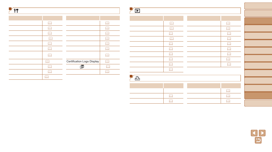 3 set up tab menu, 1 playback tab menu, 2 print tab menu | Canon PowerShot SX700 HS User Manual | Page 187 / 198