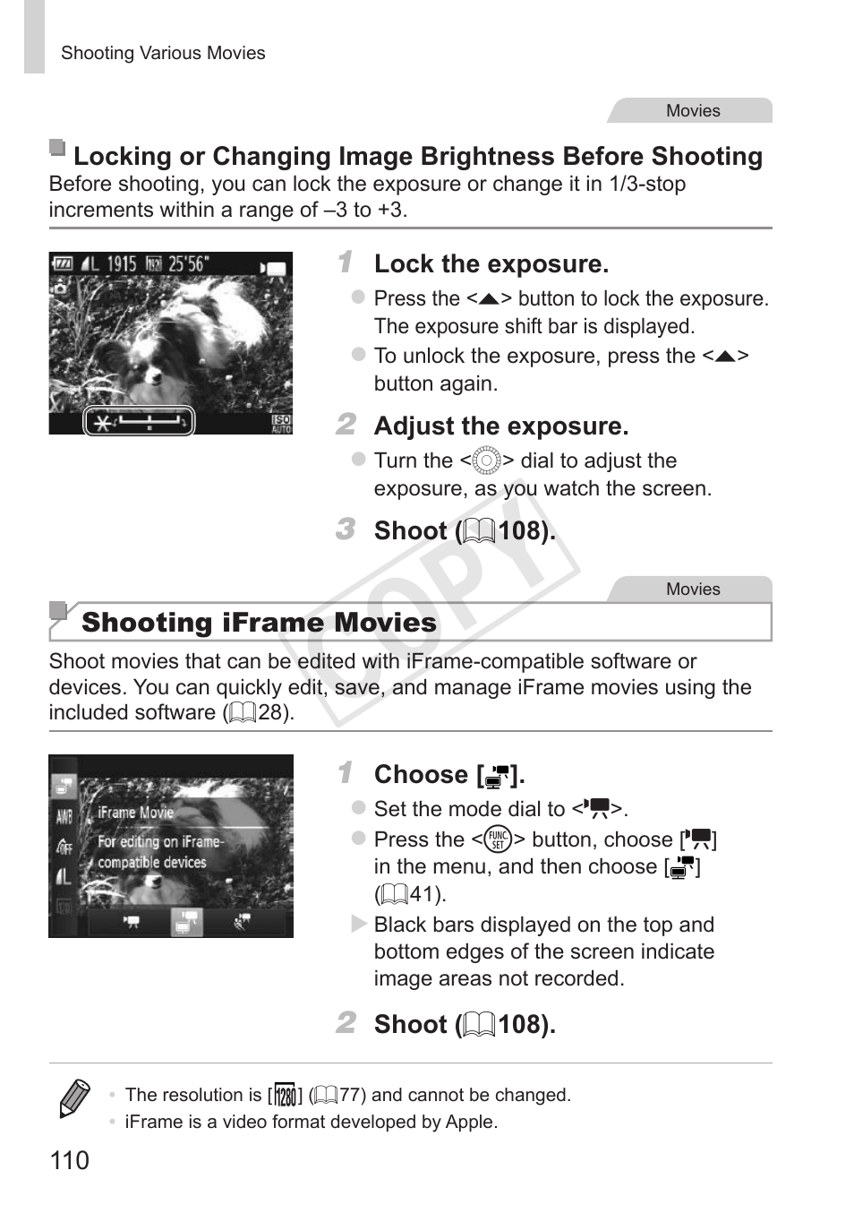 Cop y | Canon PowerShot SX50 HS User Manual | Page 110 / 286