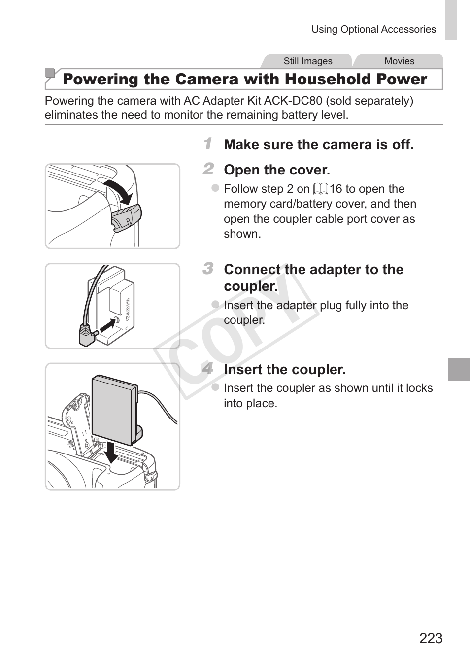 Cop y | Canon PowerShot SX50 HS User Manual | Page 223 / 286