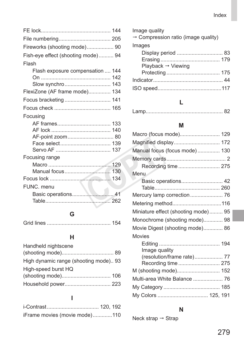 C op y | Canon PowerShot SX50 HS User Manual | Page 279 / 286