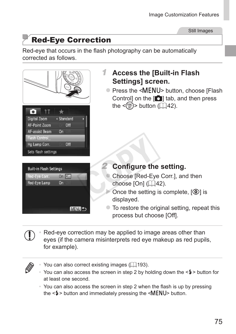 Cop y | Canon PowerShot SX50 HS User Manual | Page 75 / 286