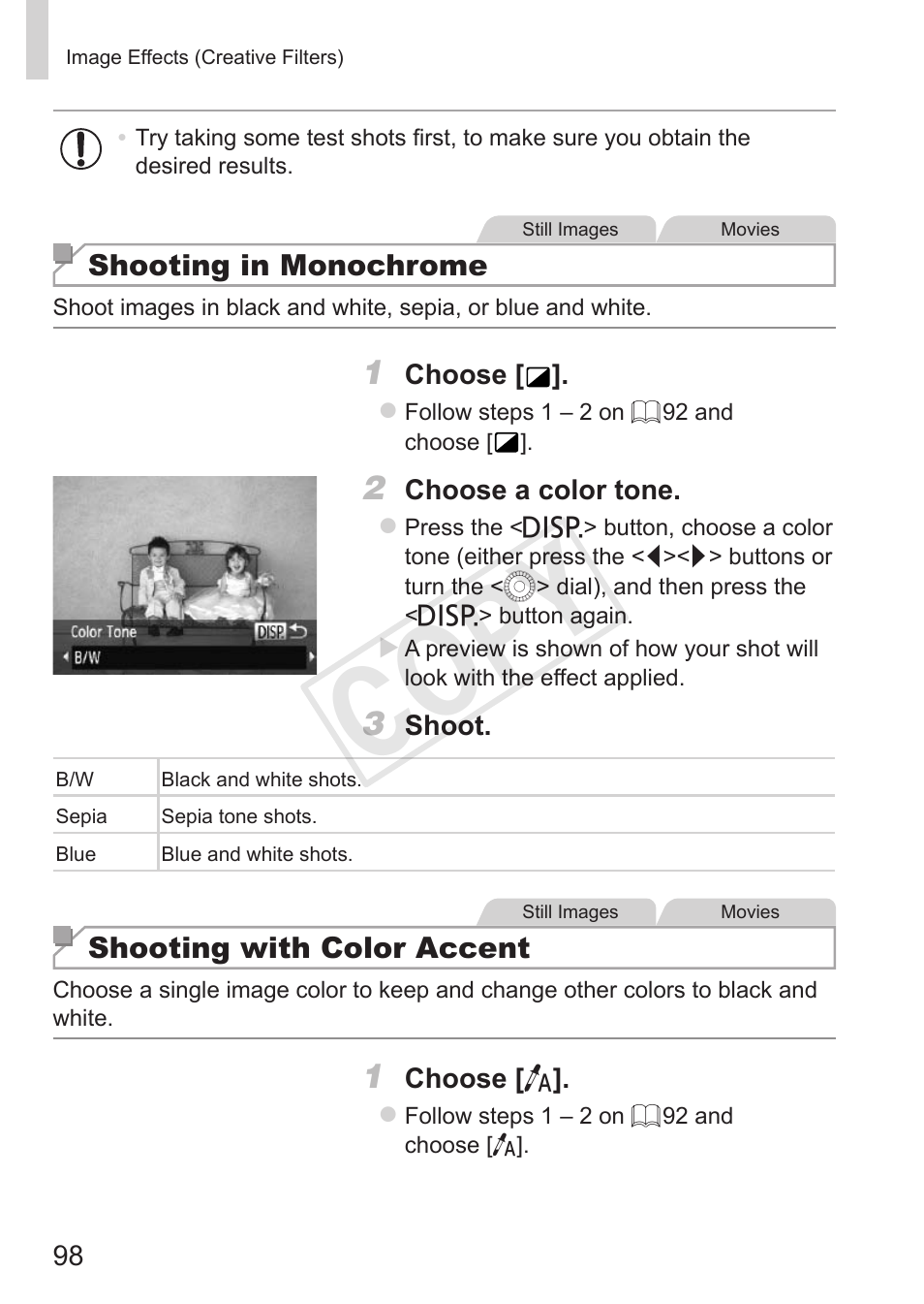 Cop y | Canon PowerShot SX50 HS User Manual | Page 98 / 286