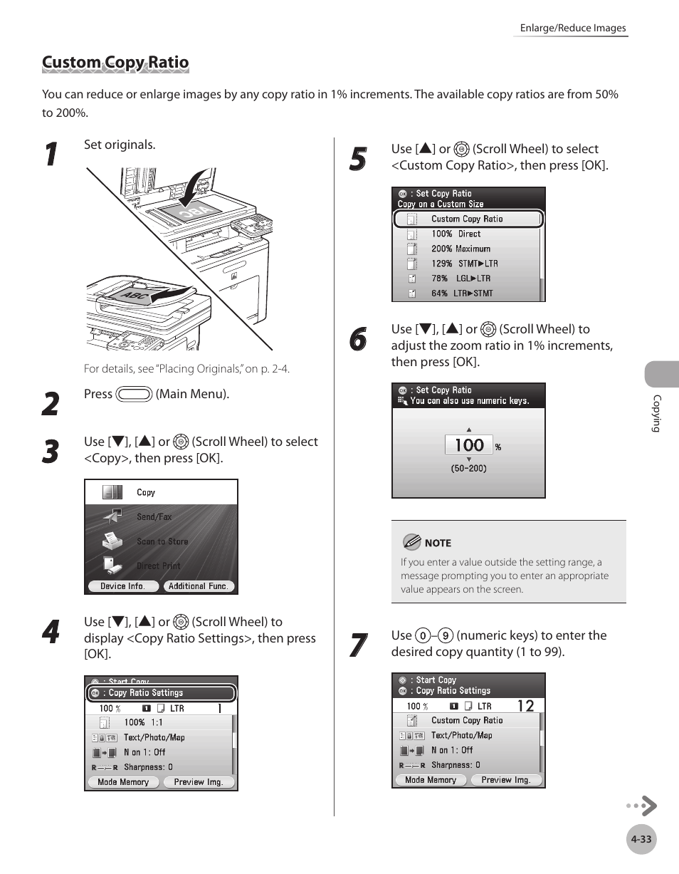 Custom copy ratio, Custom copy ratio -33 | Canon Color imageCLASS MF9280Cdn User Manual | Page 180 / 548
