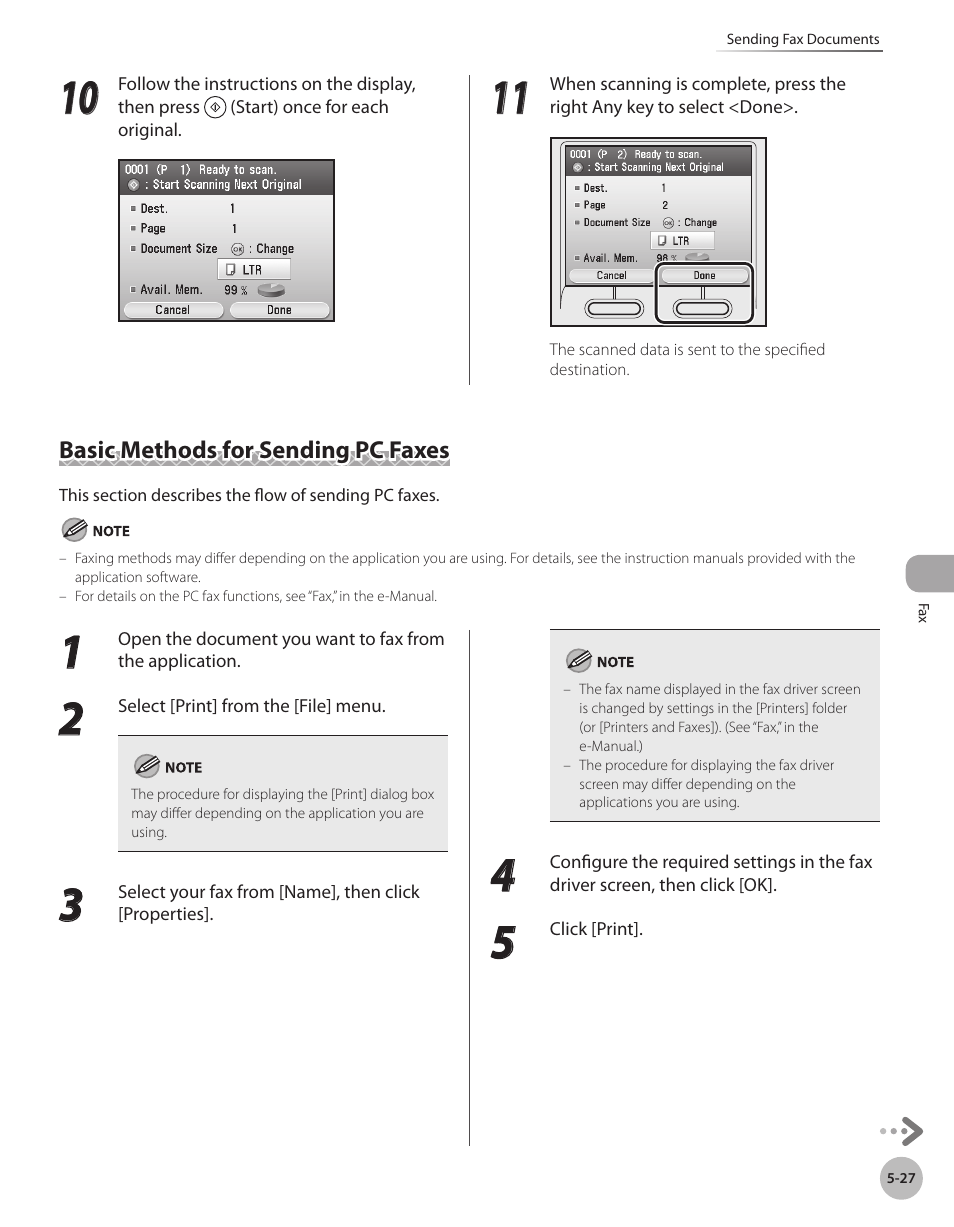 Basic methods for sending pc faxes, Basic methods for sending pc faxes -27 | Canon Color imageCLASS MF9280Cdn User Manual | Page 248 / 548