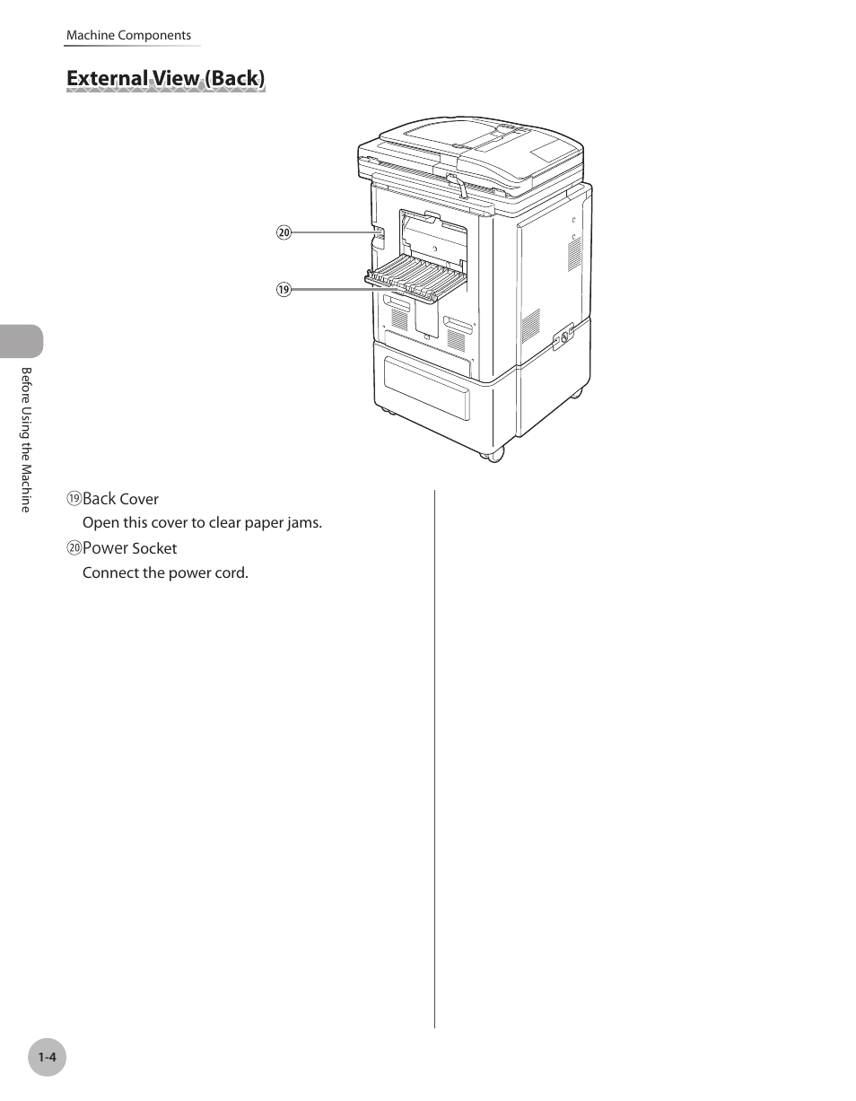 External view (back), External view (back) -4 | Canon Color imageCLASS MF9280Cdn User Manual | Page 29 / 548