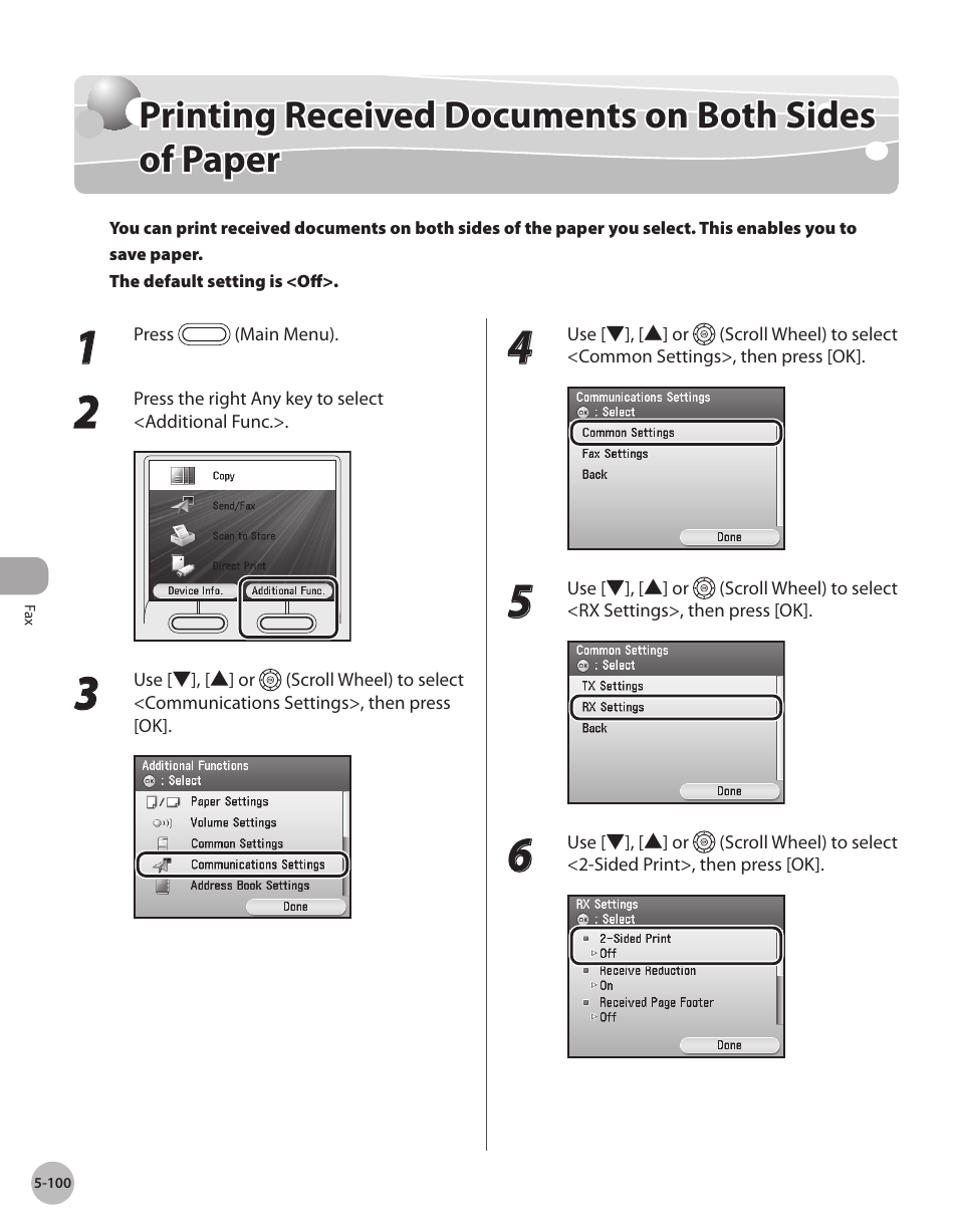 Printing received documents on both sides of paper | Canon Color imageCLASS MF9280Cdn User Manual | Page 321 / 548