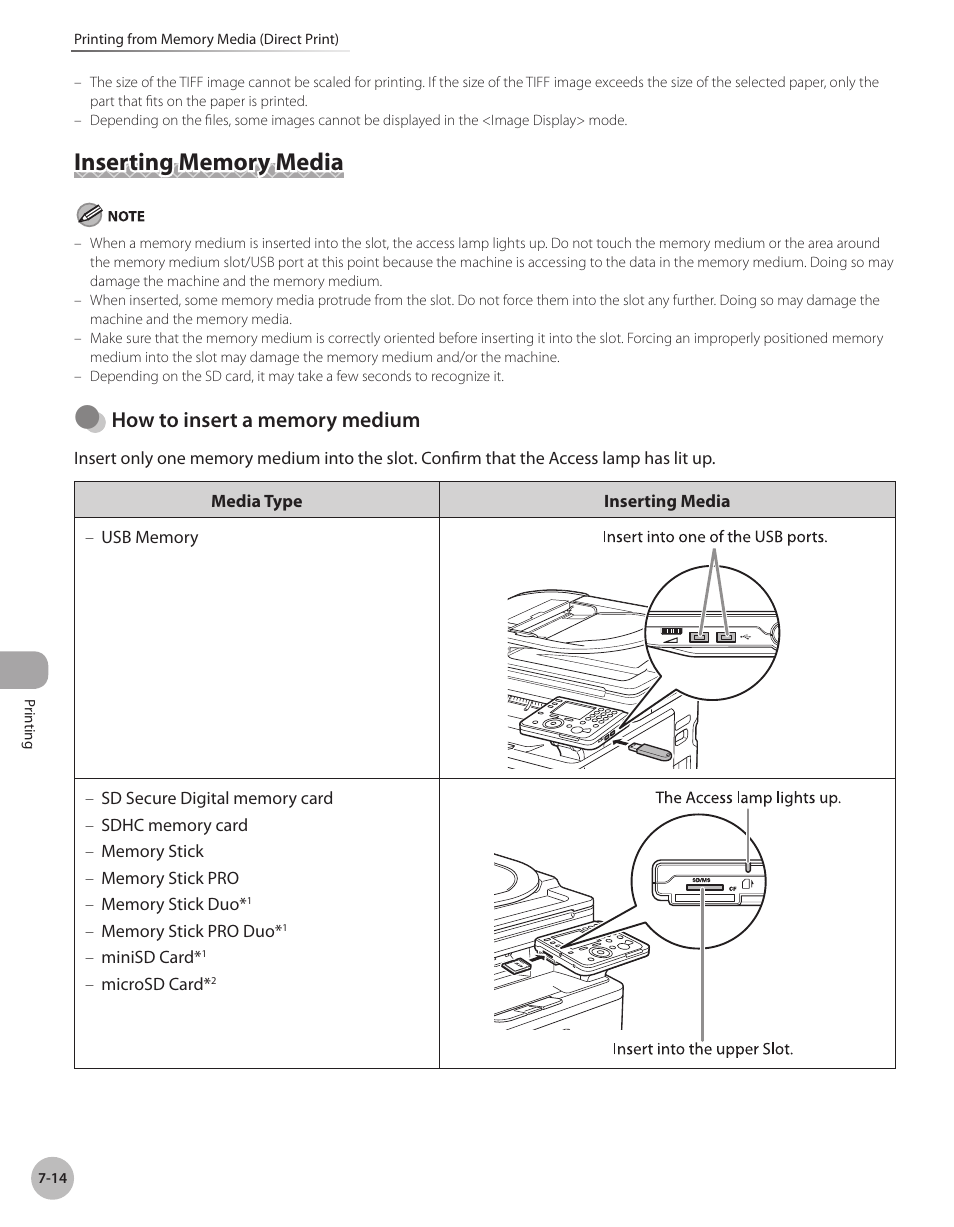 Inserting memory media, Inserting memory media -14 | Canon Color imageCLASS MF9280Cdn User Manual | Page 395 / 548