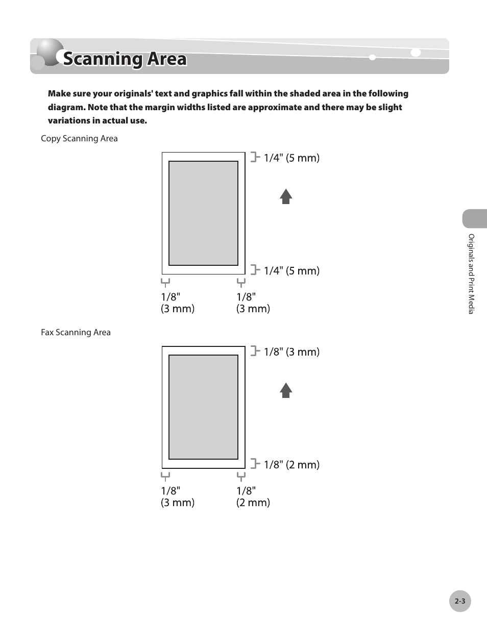 Scanning area, Scannng area -3, Scanning area -3 | Canon Color imageCLASS MF9280Cdn User Manual | Page 56 / 548