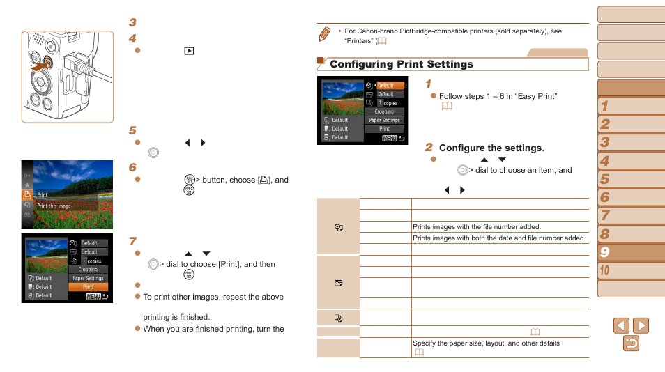Configuring print settings | Canon PowerShot SX510 HS User Manual | Page 134 / 168