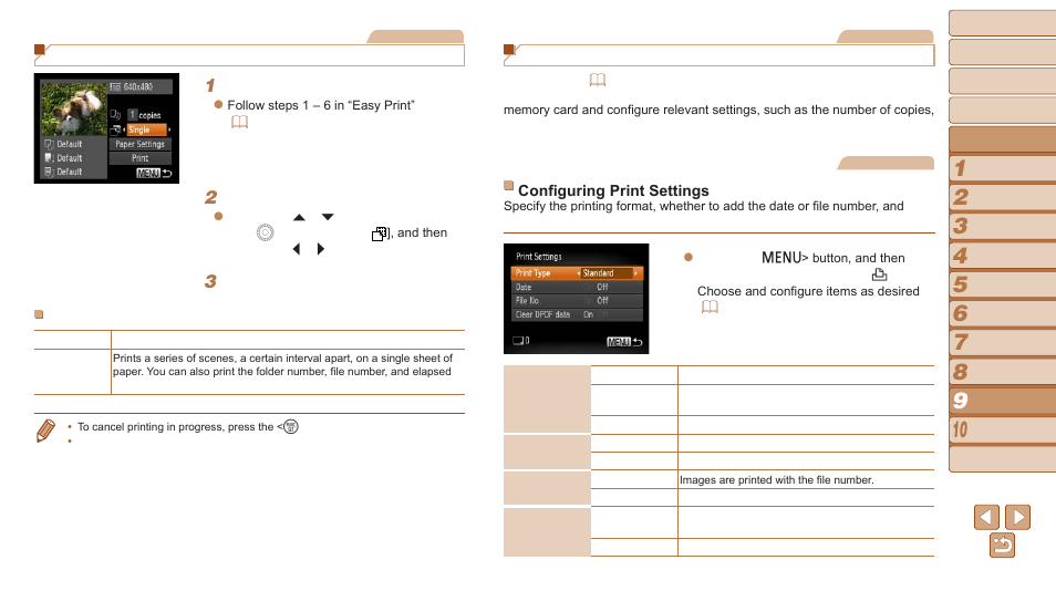 Use camera dpof print settings, Images to the print list (dpof), Or “adding images to a photobook | Adding images to the print list (dpof), Or “adding images to a, Adding images to the print list, Dpof), Printing movie scenes | Canon PowerShot SX510 HS User Manual | Page 137 / 168