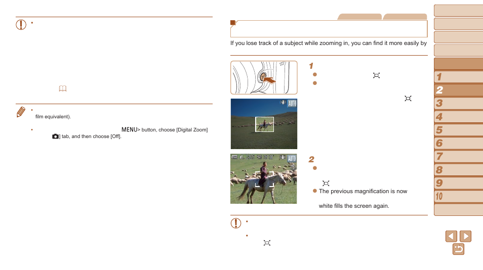 Reacquiring subjects lost after zooming, Framing assist – seek) | Canon PowerShot SX510 HS User Manual | Page 32 / 168