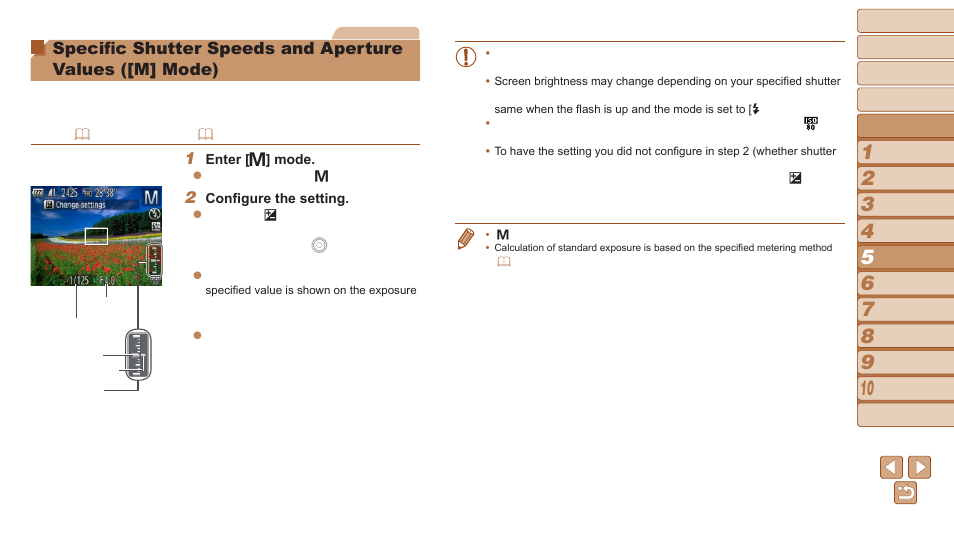 Specific shutter speeds and, Aperture values ([m] mode), Specific shutter speeds and aperture values | M] mode) | Canon PowerShot SX510 HS User Manual | Page 70 / 168