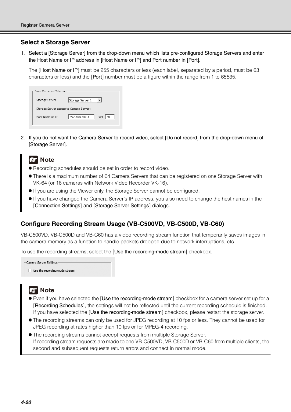 Select a storage server | Canon VB-C60 User Manual | Page 100 / 288