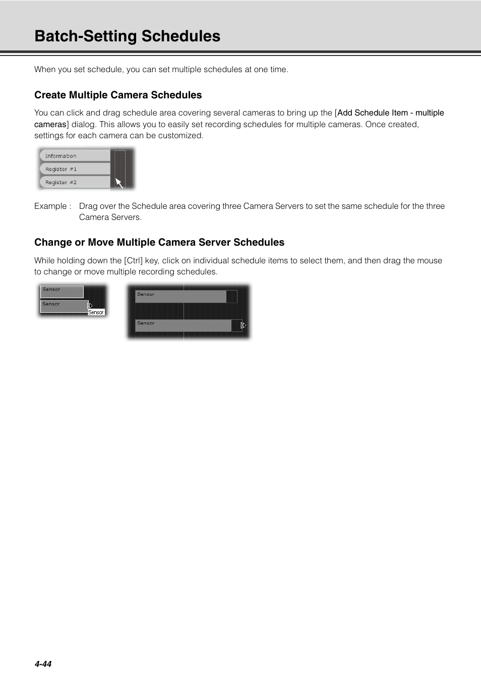 Batch-setting schedules, Batch-setting schedules -44 | Canon VB-C60 User Manual | Page 124 / 288