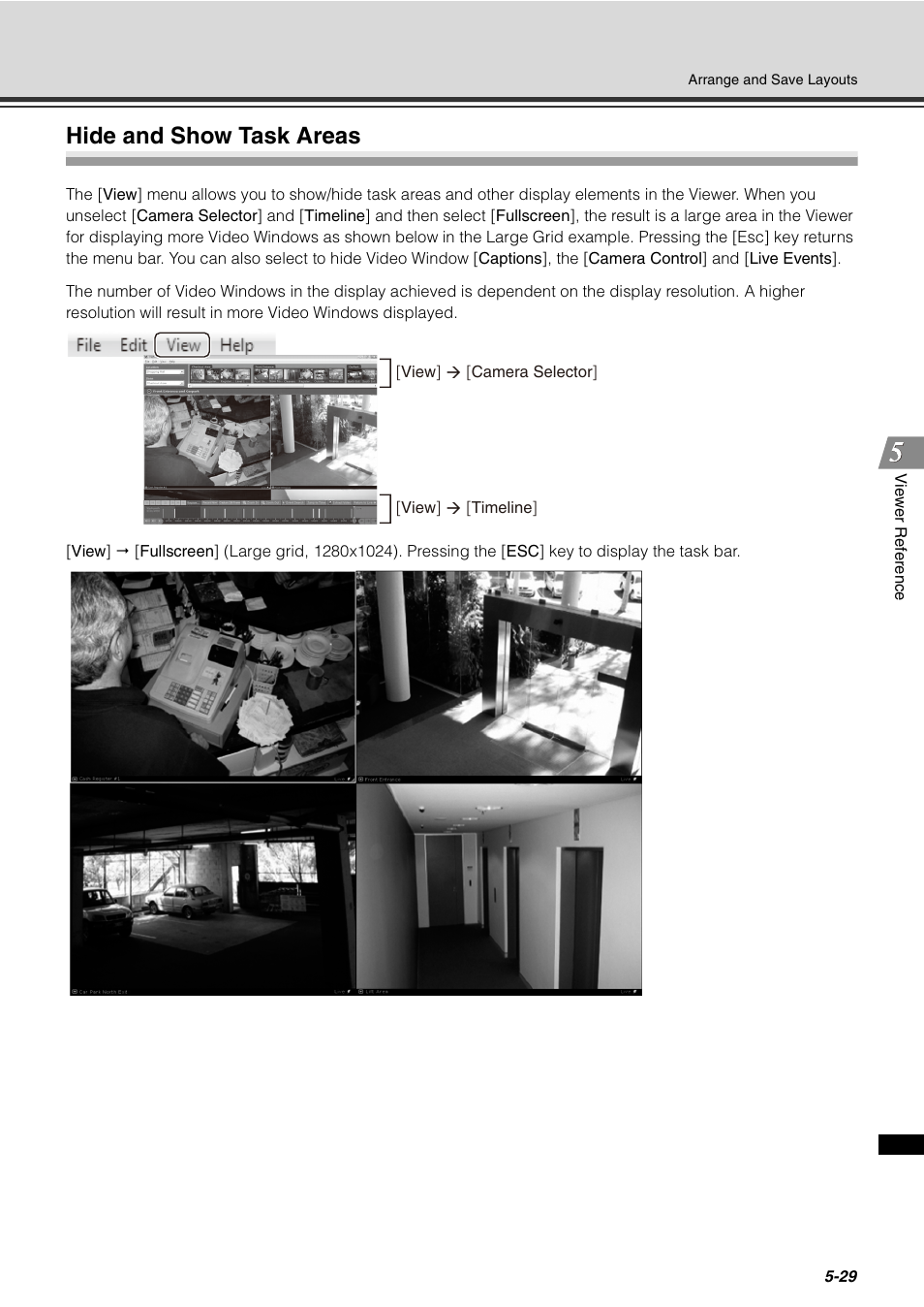 Hide and show task areas, Hide and show task areas -29 | Canon VB-C60 User Manual | Page 179 / 288