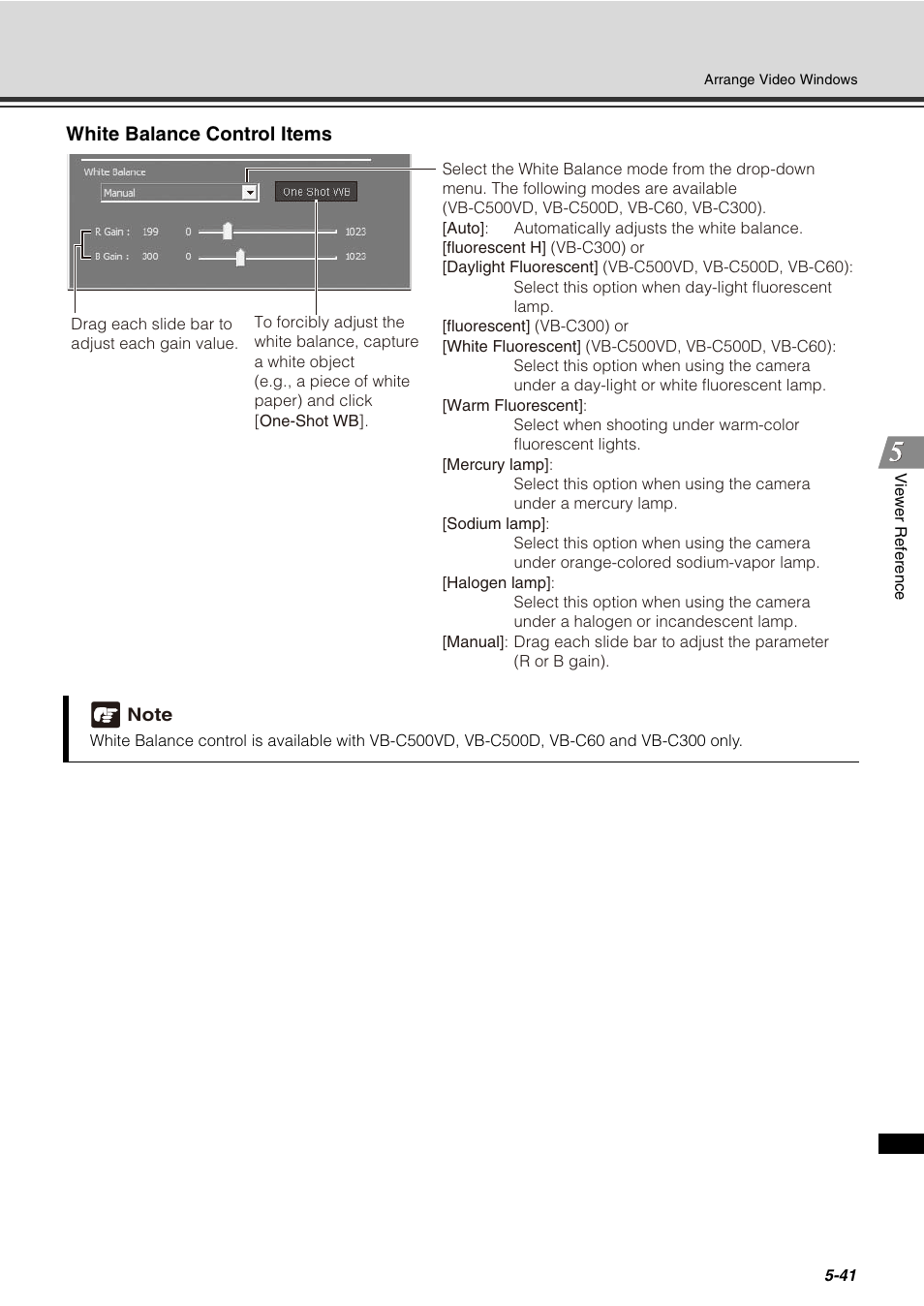 White balance control items | Canon VB-C60 User Manual | Page 191 / 288
