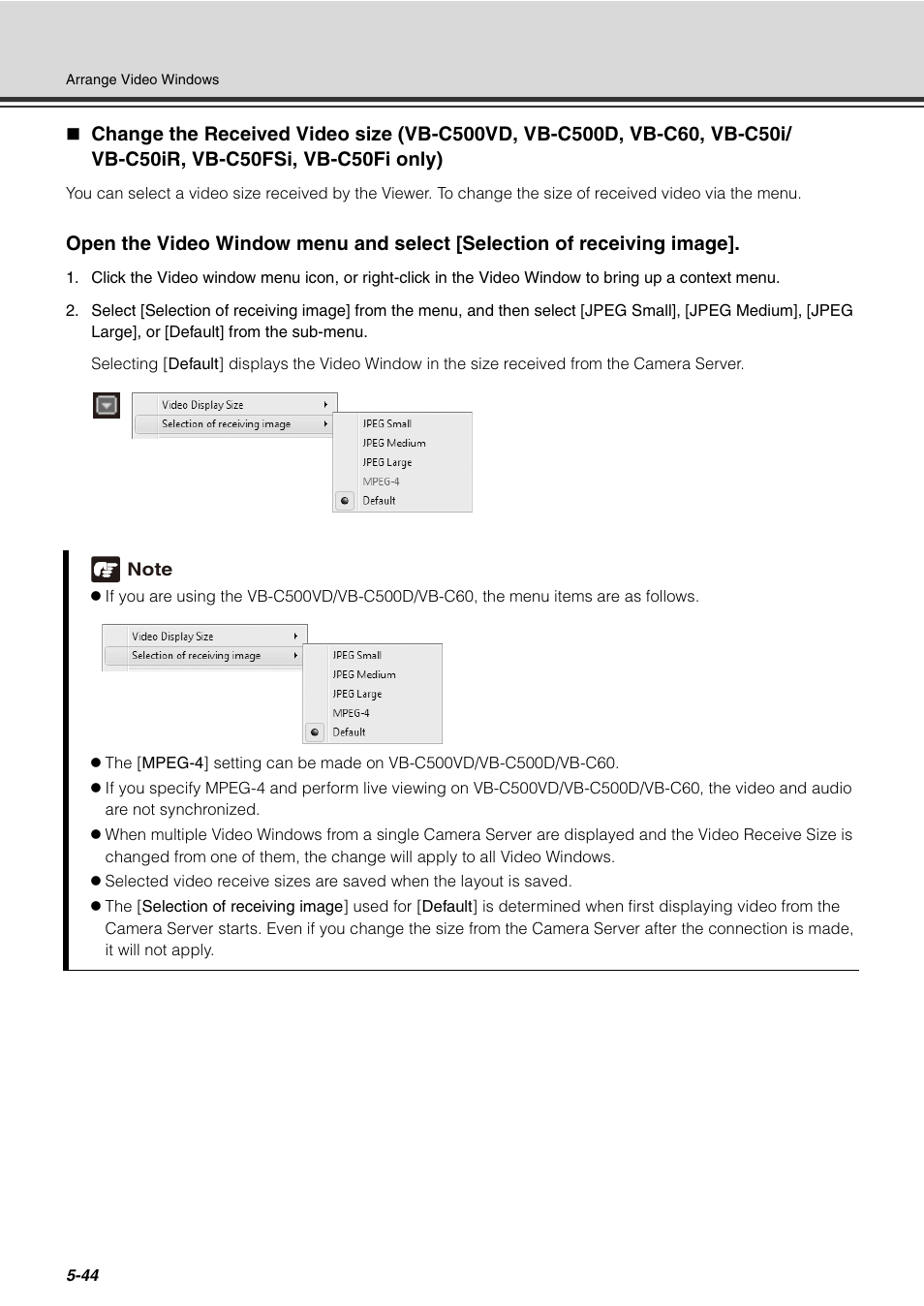 Vb-c50i/vb-c50ir, vb-c50fsi, vb-c50fi only) -44 | Canon VB-C60 User Manual | Page 194 / 288