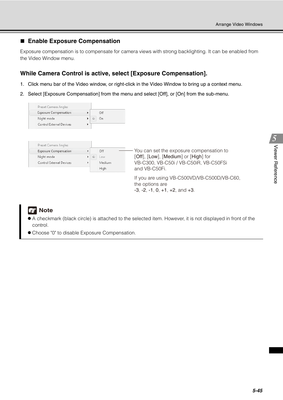 Enable exposure compensation, Enable exposure compensation -45 | Canon VB-C60 User Manual | Page 195 / 288