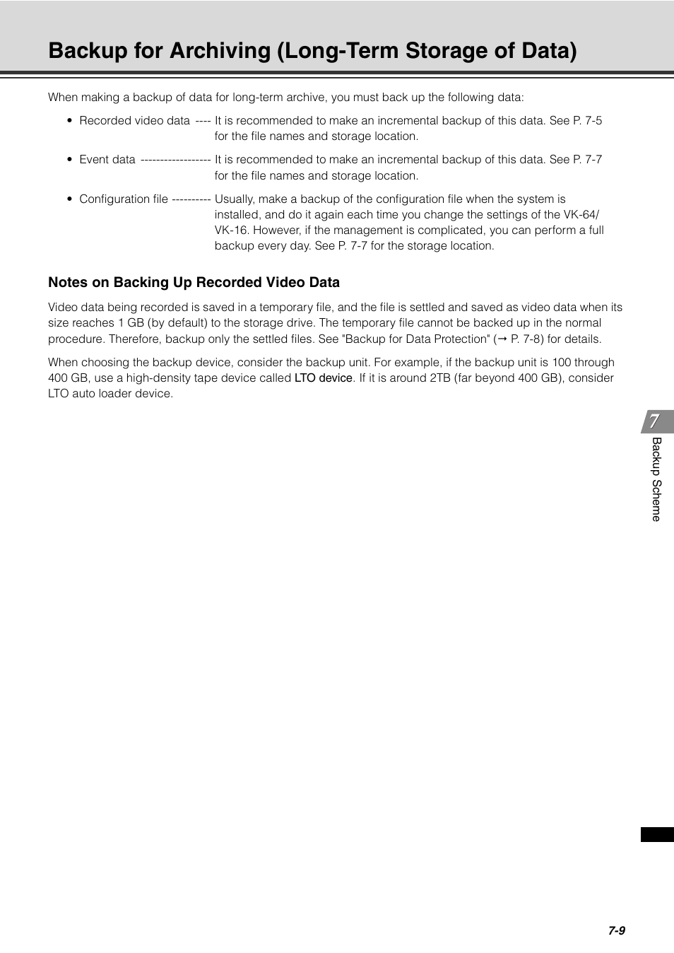 Backup for archiving (long-term storage of data) | Canon VB-C60 User Manual | Page 229 / 288