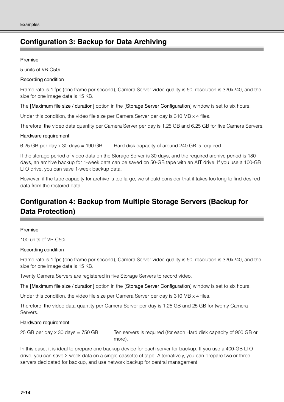 Configuration 3: backup for data archiving | Canon VB-C60 User Manual | Page 234 / 288