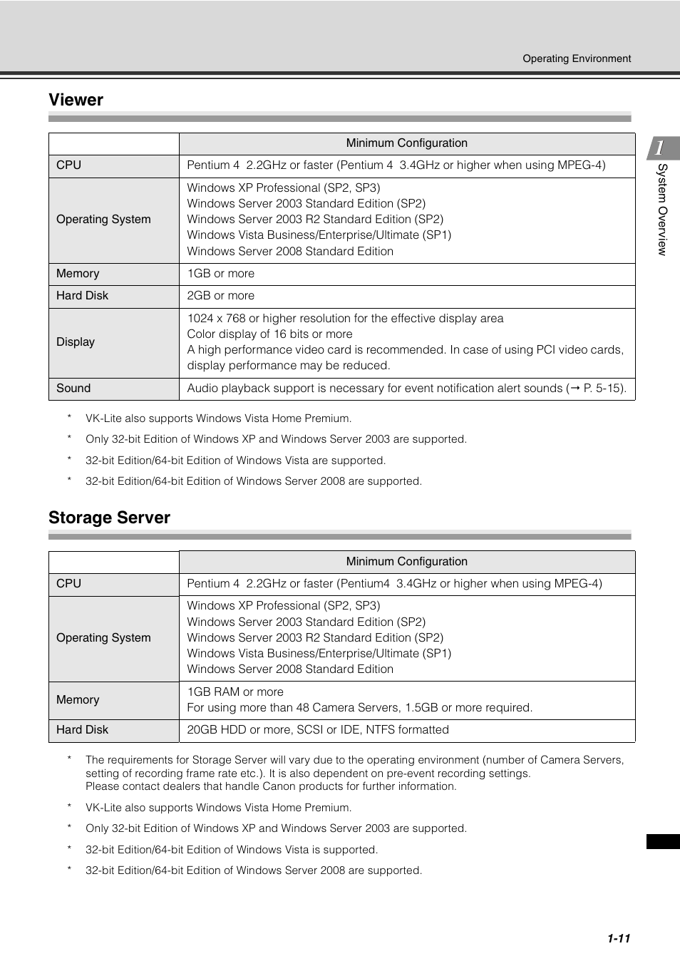 Viewer, Storage server, Viewer -11 storage server -11 | Canon VB-C60 User Manual | Page 25 / 288