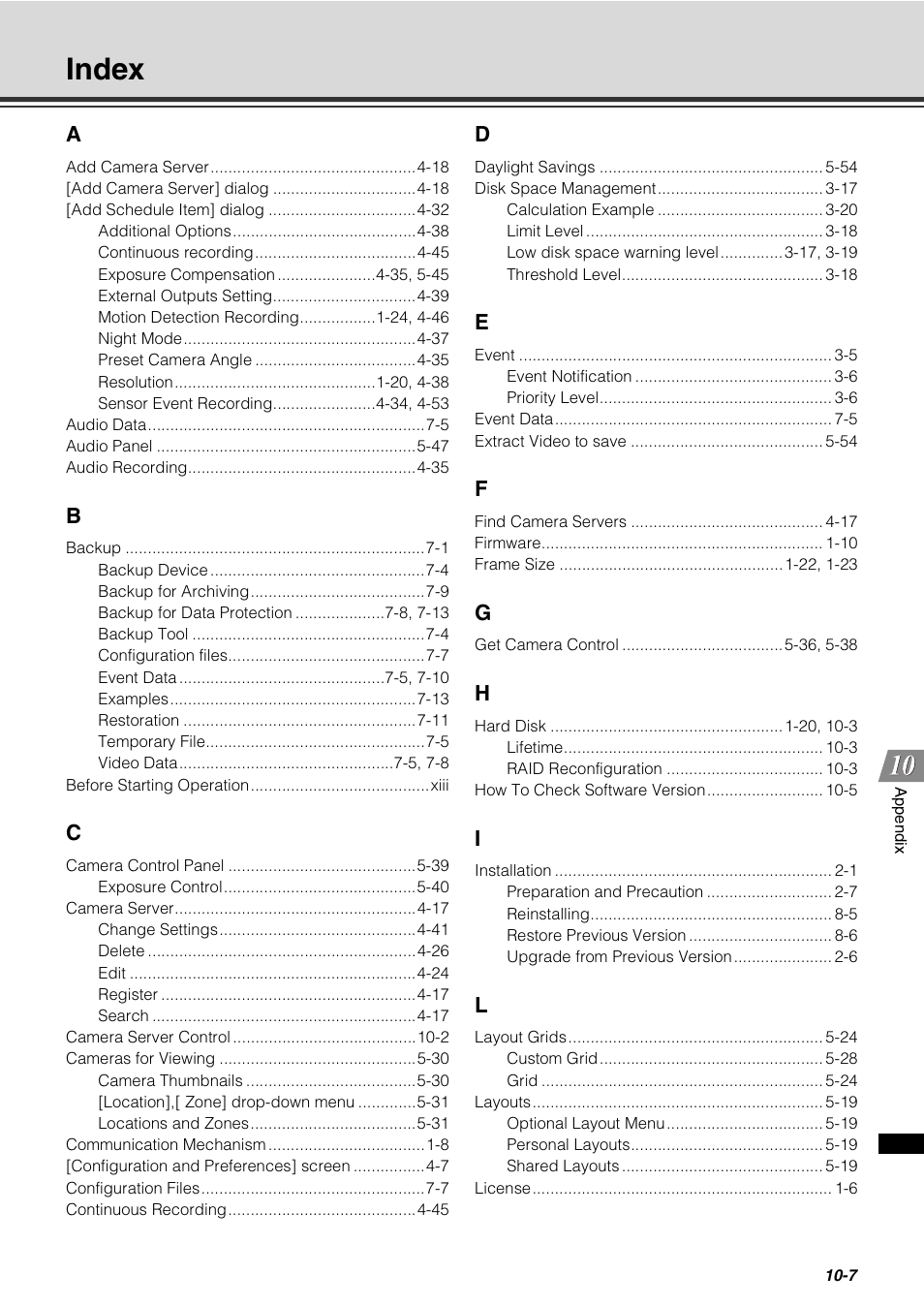 Index, Index -7 | Canon VB-C60 User Manual | Page 285 / 288