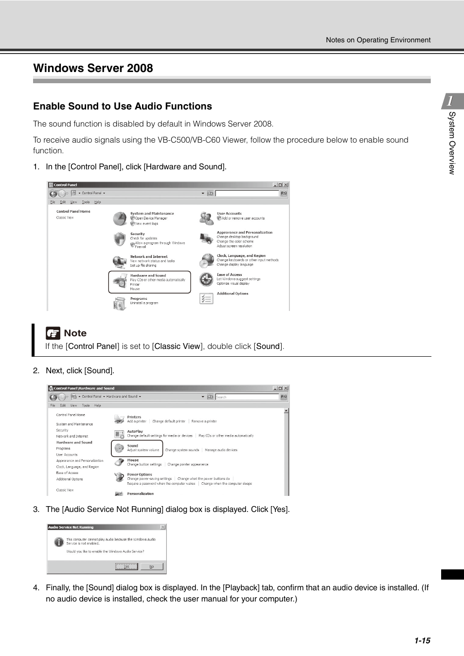 Windows server 2008, Windows server 2008 -15 | Canon VB-C60 User Manual | Page 29 / 288