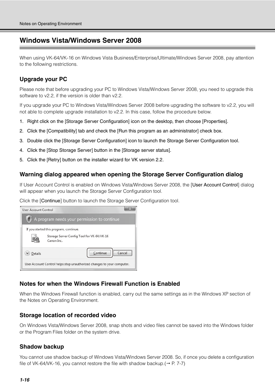 Windows vista/windows server 2008, Windows vista/windows server 2008 -16, P. 1-16 | Canon VB-C60 User Manual | Page 30 / 288